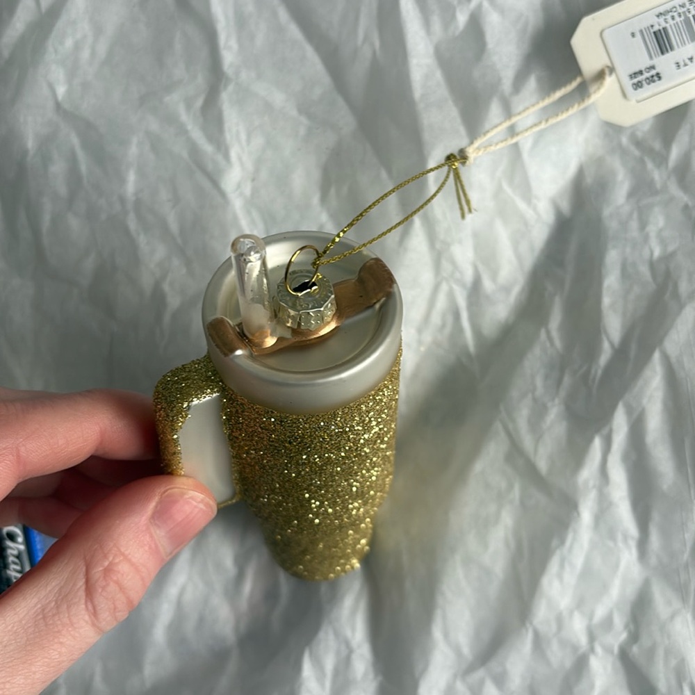 Sparkly Gold KAIT CUP (Stanley) Hanging Ornament - Picture 9 of 9